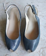 COSMOPARIS espadrilles semelle compensée bleu brillant p 37