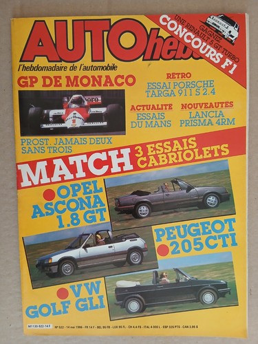 Auto hebdo 522 - hebdo, 14/5/1986