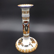 Bougeoir Pied de Lampe en Faience de GIEN Renaissance Italienne