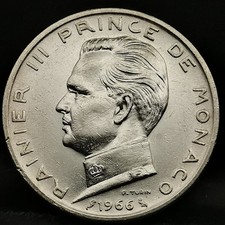 5 FRANCS 1966 RAINIER III