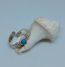 Bague gravée réglable turquoise en argent 925 création unique