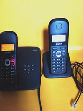 DUO Téléphone fixe sans fil avec répondeur  DECT Mains-Libres Gigaset  AS185