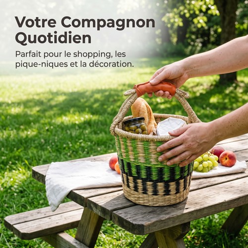 Panier portable jonc - en,