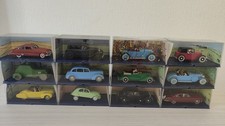 Lot 12 Voitures Tintin  1/43 en boîte Hergé Moulinsart