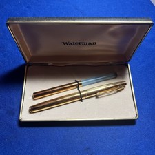 STYLO PLUME PLAQUÉ OR PLUME OR 18 CTS AVEC ÉCRIN ET SA RECHARGE VIDE