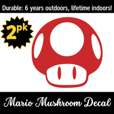2pk Mario Bros Mushroom Decal