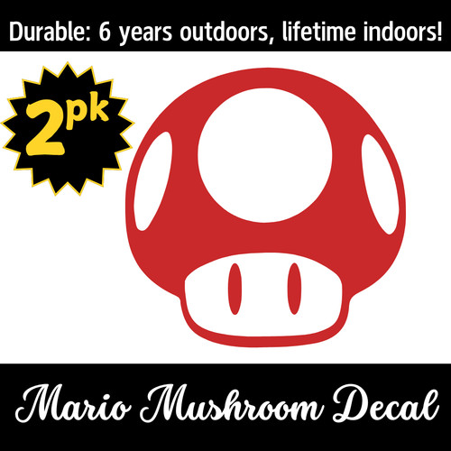 2pk mario bros mushroom - mushroom, decal
