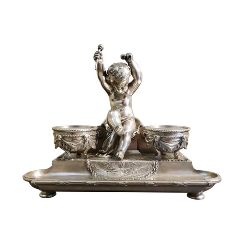 Encrier sculpture bronze - encrier,
