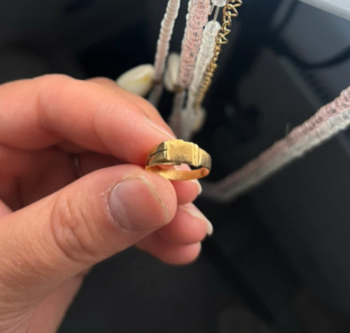 Bague jaune facettée 9k - en,