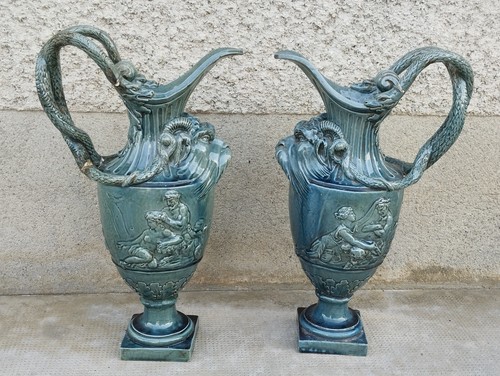 Paire aiguiere faience - paire,