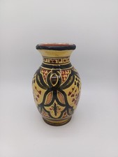 Vase en terre cuite signé – Décor peint à la main – SAFI, Maroc