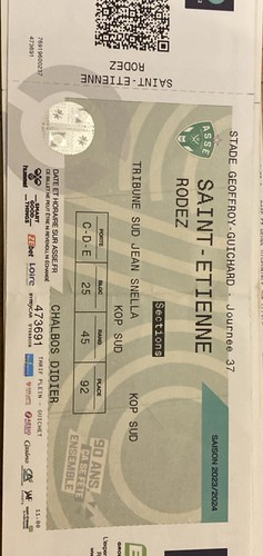 Asse rodez billets - billets, de