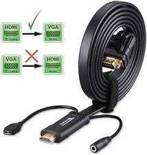 Original HDMI to VGA Cable with Audio - 6ft HDMI to VGA Cable Adapter Converter