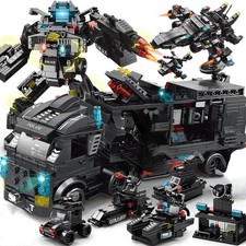 Compatible Avec Lego 585 Pièces Poste De Police Urbain SWAT Camion Blocs De Cons