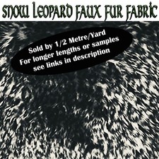 Neige Léopard Moelleux Faux Fourrure Tissu 150cm Large (152cm) Vendu Par Demi