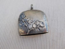 HOCHET ANCIEN ARGENT MASSIF SANGLIER VINTAGE ART NOUVEAU FLORAL FLEUR 15GRS B147