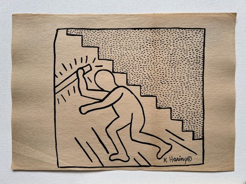 Keith haring dessin sur - dessin, papier