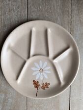 Assiette À Fondue En Grès Décor De Fleurs Vintage