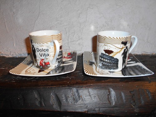 Tasses cafe soucoupes - a, +