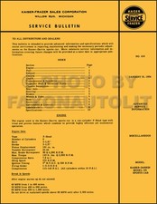 Manuel D'Atelier Supplémentaire 1954 Kaiser Darrin 161 Réparation Service