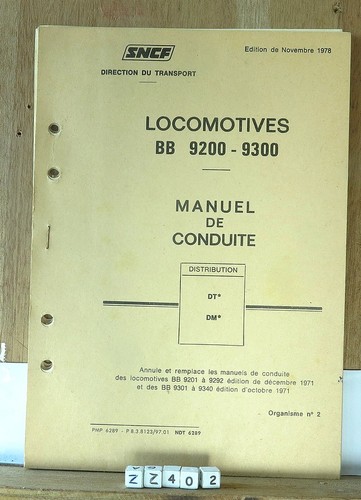 Sncf 1978 manuel conduite - 1978, de