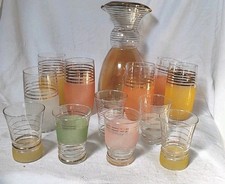 Service Granité 12 Verres Et Carafe Année 60