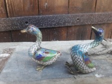 oies cloisonnées figurines