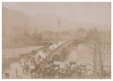 France, Bonneville, Pont et Colonne Charles-Félix, Tirage vintage, ca.1890 Franc