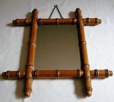 ANCIEN MIROIR CADRE BAMBOU