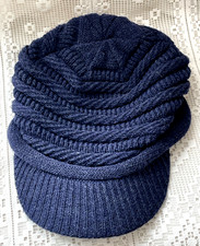 Très beau Chapeau casquette en lainage Bleu Marine Taille 56-59cm comme Neuf