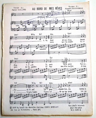Partition vintage sheet - , music