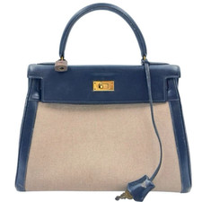 HERMES Kelly 28 Hand Bag Toile