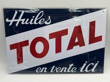Plaque Vintage Huiles Total  20 X 30 cm Métal Neuf Emballé
