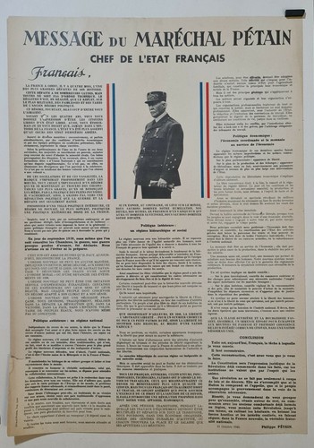 Message maréchal petain - du,