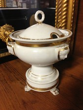 TRES ANCIEN CONFITURIER PORCELAINE EMPIRE