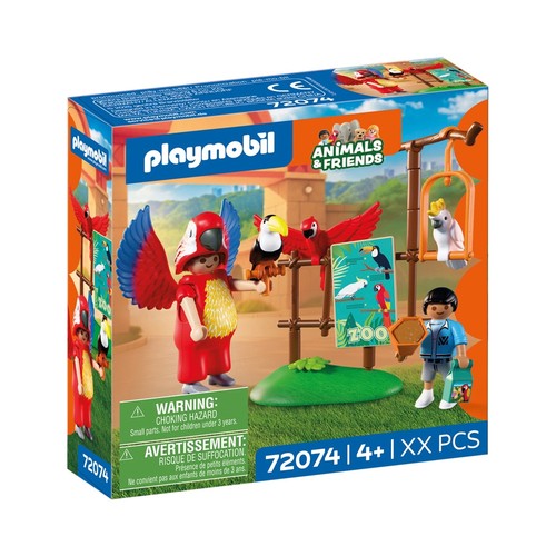 Zoo mascotte perroquet - perroquet, enfant