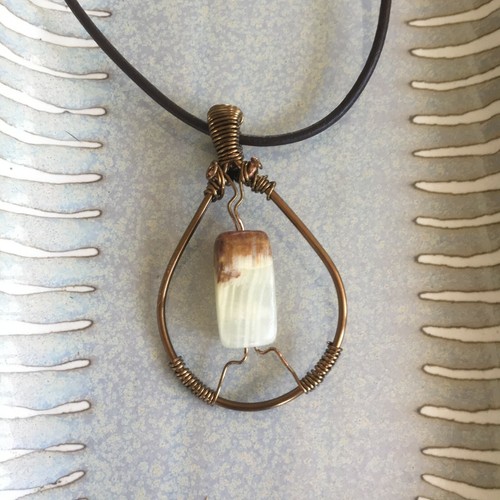 Italian onyx teardrop necklace - onyx,