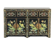 Maison De Poupée Buffet Chinois Cabinet Oriental Laqué Noir Meubles JBM 1:12