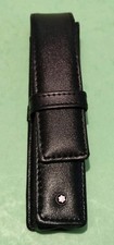 BEL ETUI A STYLOS MONTBLANC SIENA EN CUIR NOIR - MODELE UNE PLACE