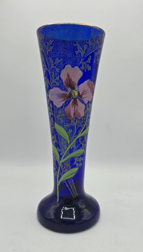 Vase verre bleu - vase,