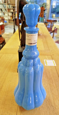 CARAFE Verre OPALINE Bleue Debut XXe Art Table Bouteille Bouchon 7MAG 04/11