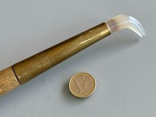 grand Brunissoir de Doreur Pierre Agate Outil 19ème - 39,5 cm de long