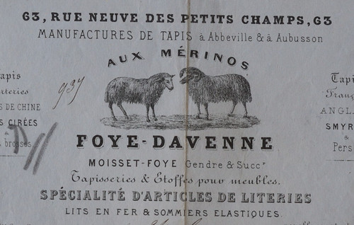 Facture paris 1871 aux - 1871, merinos