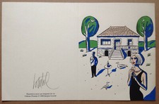 LOUSTAL Sérigraphie Menu BD Pin up Vin Homme Domaine Chateau Pineraie Signé 2000