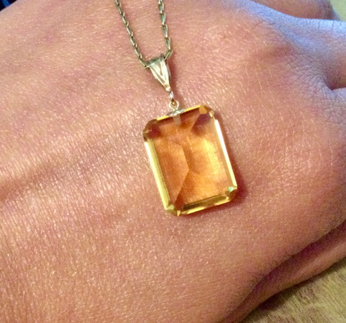 Pendentif citrine bélière - pendentif, citrine-bélière