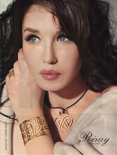 PUBLICITE ADVERTISING  2012 POIRAY  Isabelle ADJANI  bracelet  bague & pendentif