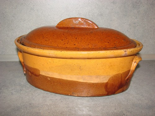 Ancienne terrine terre - , cuite