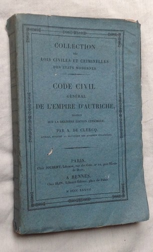 Rare 1837 code civil général - civil,