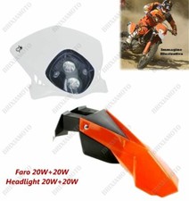 Phare Duke Blanc Et Garde-Boue Orange Pour Yamaha TT XT YZF WR WRF SM 450 250