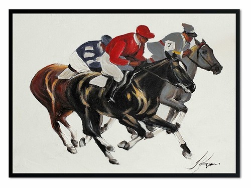 Course chevaux 53x73cm - course, de